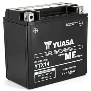 Batterie Yuasa YTX14-BS, gebrauchsfertig, kompatibel mit GS 1200 2008 2009 2010 2011