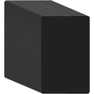 KEILEOHO 150 Stück Aluminium Visitenkarten Blanko Schwarz, 86x54x0.21mm Metall Visitenkarten Rohlinge, Alu Karte Leere Visitenkarten für Büro DIY Geschenkkarten Lasermarkierung