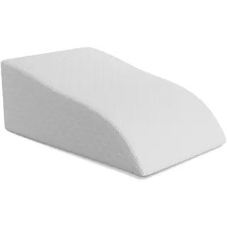 aktivshop ELONEO Beinhochlagerungskissen aus Memory Foam, Beinkissen zur Entlastung, Lagerungskissen mit abnehmbaren Bezug, 62x40x24cm, weiß