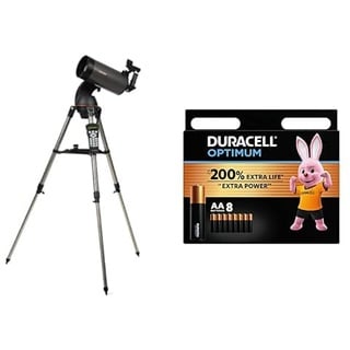 Celestron 22097 NexStar 127SLT-Mak tragbares, computergesteuertes Maksutov-Cassegrain-Teleskop, Grau + Duracell Optimum Batterien AA, 8 Stück, bis zu 200% zusätzliche Lebensdauer oder extra Power