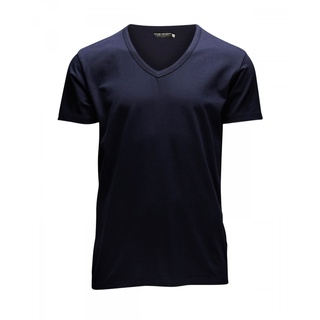 JACK & JONES T-Shirt Basic V-Neck in blauem Navy-XS