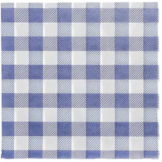 Papstar Servietten, 1-lagig 1/4-Falz 33 cm x 33 cm blau/weiss "Vichy Karo"