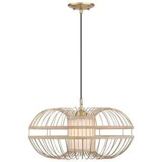 Westinghouse Tulcea 1-flg. 50 cm rund Messing/Bambus