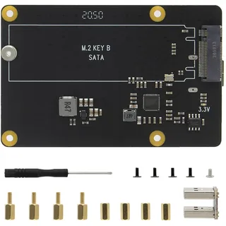 Geekworm for Raspberry Pi 4, X862 V2.0 M.2 Key-B SATA SSD Storage Expansion Board with USB 3.1 Connector Support Key-B 2280 SSD