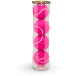 Price Tube Tennisbälle, Typ 2, hergestellt in Großbritannien, rose, 1 x 4 Pink balls