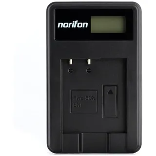 Norifon NP-BN1 LCD USB Ladegerät für Sony Cyber-Shot DSC-T110, DSC-T99 | Kompatibel mit Sony Cyber-shot DSC-TF1, DSC-TX30, DSC-TX20, DSC-TX200V, DSC-TX10, DSC-TX9, DSC-TX5, DSC-WX80