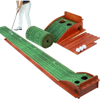 Putting Matte, Minigolf für Zuhause, Golf Putting Matte, Putting Green Indoor, Minigolf, Golfmatte, Indoor Golf (Light Green 2 Holes)