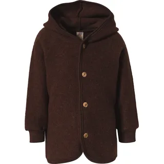Engel - Wollfleece-Kapuzenjacke HOLZKNÖPFE in zimt melange, Gr.50/56