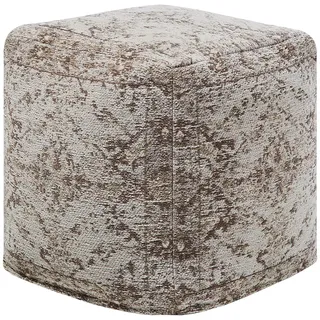 Beliani Pouf Baumwolle 42 x 42 x 42 cm Braun