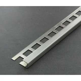 Proline Fliesenschiene als Quadratprofil, Edelstahl Gebürstet, Länge 2,50 m 11 mm Fliesenprofil