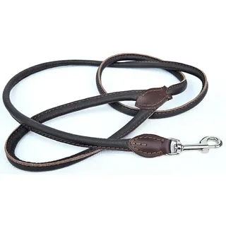 Runde HUNDELEINE, Runde Leine, Echt Nappa Leder 130cm/8mm BRAUN Handgenäht