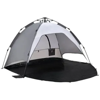 [en.casa] Pro-Tec, Zelt, Strandzelt / Strandmuschel, Mullsjö Pop Up 215x135x140cm Dunkelgrau Hellgrau