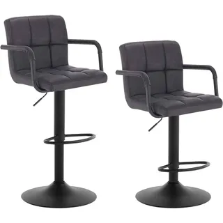 Woltu Barhocker 2er Set mit Rückenlehne höhenverstellbar drehbar 2 x 2 St Schwarz