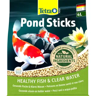 Tetra Pond Sticks - Fischfutter für alle Teichfische, unterstützt gesunde Fische und klares Wasser im Teich, 4 L Beutel
