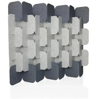 HJH Office Trennwand FLEXMIUT Plug Pet 6er Set 163x170x25cm grau/hellgrau