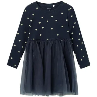 NAME IT Mädchen Nmfnadja Ls Dress Noos Keid, Blau, 86 EU