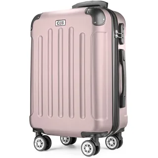 POSH Hartschalenkoffer Koffer & trolleys rollkoffer handgepäck reisekoffer mit Rollen | Koffer groß, mittelgroß, klein ABS | Leichter Kofferset 3 teilig im M-L-XL (Puderrosa, M)