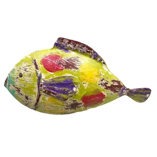 bellarte dekorative ausgefallene Metallfigur Deko-Figur Fisch groß in 3 möglichen Farben (grün bunt)