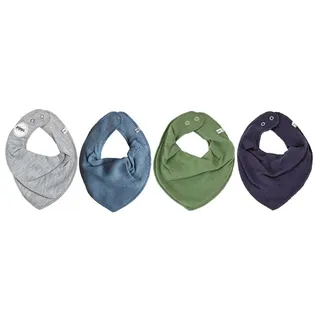 Pippi * 4er Set Baby Dreieckstuch Halstuch Lätzchen 4 Stück * grau blau oliv navy