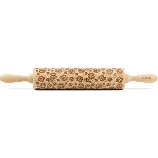 Folkroll Kleeblatt, gross, 43 cm, Wallholz, braun,