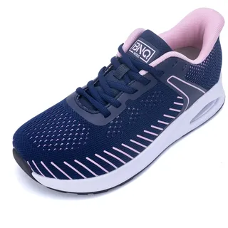 Damen-Wanderschuhe mit breiter Zehenpartie, orthopädische Slip-On-Sneaker, Tennis, athletische Laufschuhe für Plantarfasziitis, Fußschmerzlinderung, Größe 39-45, Marineblau / Rosa, 39 EU Weit - 39 EU Weit