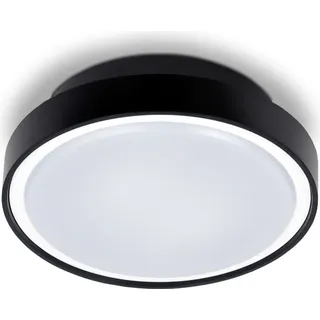 Kwazar Luminaire Garten Deckenleuchte schwarz Ø 30cm, 2 x E27 Fassung, IP65 Wasserdicht Feuchtraumleuchte Außen Lampe Lupin