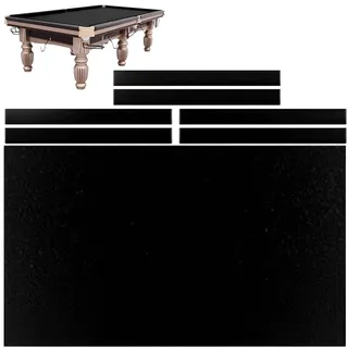Billardtisch Filz 7ft/8ft/9ft Billardtisch Filz, Snooker -Tischdecke | mit 6 Seitenstreifen - Billardtuch für Indoor -Sportspieltisch,Schwarz,8ft