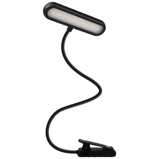 lqwell LQWELL® Leselampe Buch Klemme, wiederaufladbare USB-Leselampe, 3 Farbtemperaturen, 10 Helligkeitsstufen mit 12LEDs, 360° flexibles Buchlicht für Kinder und Buchliebhaber (Schwarz, 1 Stück)