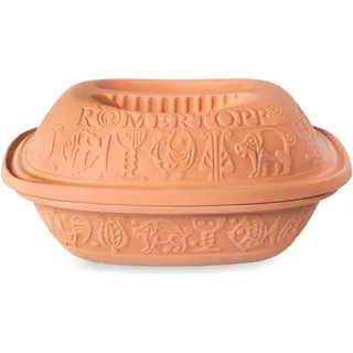 Römertopf Bräter Klassiker 3 L Schmortopf Naturton mit Deckel | Für 4 Personen, ca. 32 x 21 cm, Dampfgarprinzip ohne Fett, backofenfest, wässern vor dem Garen, seit 1967