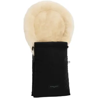 Werner Christ Baby Lammfell-Fußsack Oslo für Babyschale, Tragewanne, schwarz