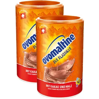Ovomaltine Kakaopulver KLASSIKER DUO mit dem einzigartigen Geschmack nach Malz & hochwertigem Kakao, Rainforest zertifiziert - für heiße Schokolade (2 x 500g)
