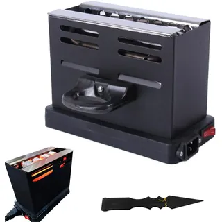 WRQIOO Elektrischer Kohleanzünder, 800 Watt kohlegrill toaster mit Zange, mit Dreiseitiges-Hitzesystem, Grillanzünder Elektrisch