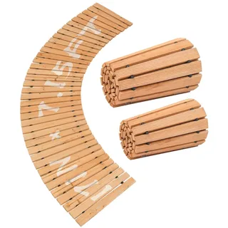 Vevor Rollweg Gartenweg 218x43 cm, Ausrollbarer Holzweg, Gehweg aus Zedernholz mit Drahtseilverbindung, Holztritt, Gartentritt, dekorative Trittplatten für Strandpromenade, Hinterhof, Terrasse