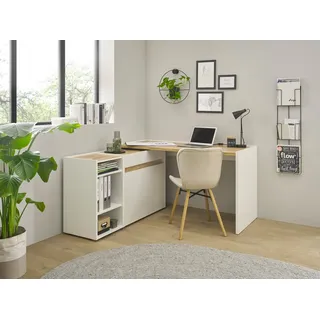 Home Affaire Büromöbel-Set HOME AFFAIRE "CiTY/GiRON", weiß, B:143cm H:77cm T:120cm, Arbeitsmöbel-Sets, Büromöbel-Set