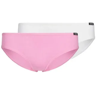 SKINY Mädchen Slip, 2er Pack - Rio-Slip, Bikini Briefs, Unterhose, Cotton Stretch rosa/weiß 152
