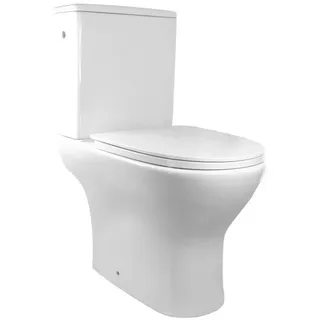 Sanicomfort Paros Stand-WC mit WC-Sitz Weiß spülrandlos