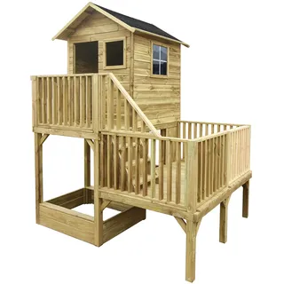 4iq group Spielhaus Tom (L x B x H: 22,65 x 176 x 272 cm, Holz Natur)