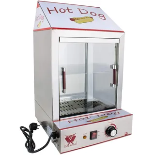 Beeketal 'HDS-2' Profi Gastro Edelstahl Hot Dog Steamer Maker zum Erhitzen und Warmhalten von ca. 100 Hotdog Würstchen und 20 Brötchen, Hotdog Würstchenwärmer und Brötchenwärmer Imbiss Stand Gerät