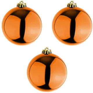 Mojawo 3 Stück XXL Weihnachtsbaumkugeln Christbaumkugeln Orange Ø 20cm