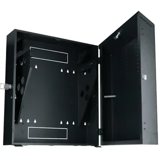 DSIT 8 HE Netzwerkschrank flach (8 HE), Serverschrank, Schwarz