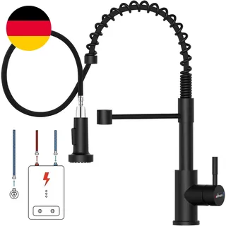 APPASO Niederdruck Wasserhahn Küche Schwarz, Ktw-Zertifizierten Heiß- Und Kaltsc