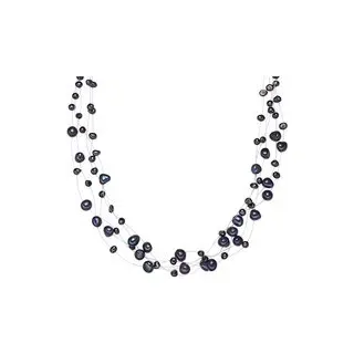 Valero Pearls Halskette - Sterling Silber Perlen-Kette Süßwasser-Zuchtperle - Gr. unisize - in Blau - für Damen