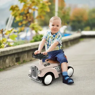 aiyaplay Rutschauto, Kinderfahrzeug mit Stauraum, Kinderauto mit Kippschutz, Creme