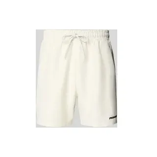 Badehose mit Label-Stitching, Weiss, S