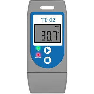 ThermElc TE‐02 Grauer Temperatur Datenlogger, Automatische PDF-/CSV-Berichte, Wiederverwendbarer USB-Recorder mit Kalibrierungszertifikat, Vergleich Mehrerer Geräte, Apotheken-Kühlschrankthermometer