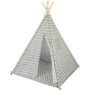 SoBuy Kinderzelt mit Fenster Grau 120x120x157cm Modern