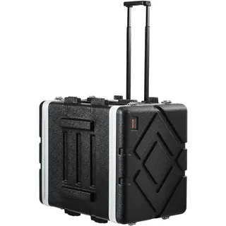 Vevor 8U-Rack-Gehäuse, 488,95mm Tiefe, Server-Rack-Schrank mit ABS-Konstruktionsgriff, Butterfly-Drehverschlüssen, abnehmbaren Vorder- & Rückwänden, für Verstärker, Mischpulte, Mikrofon-Empfänger