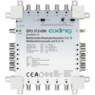 Axing SPU51209N Multischalter 5 (4 SAT/1 terrestrisch) Teilnehmer-Anzahl: 12