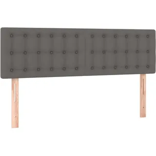 vidaXL Kopfteil 2 STK., Bettkopfteil mit Holzbeinen, Höhenverstellbar Polsterkopfteil für Bett, Betthaupt Bettzubehör Schlafzimmer, Grau 72x5x78/88cm Kunstleder