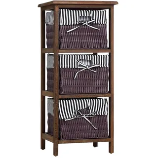 Hti-Living Regal mit 3 Körben Mia Landhaus Braun Regalkommode Mia braun